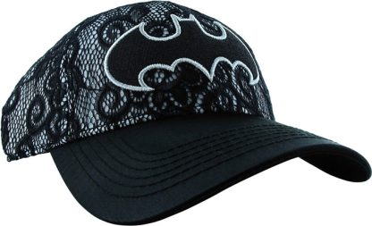Batman Logo Black Mesh and Lace Snapback Hat - Image 2