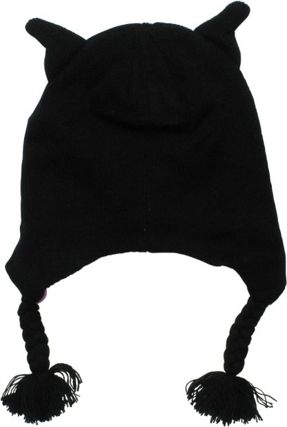 Batgirl Logo Ear Tasseled Laplander Youth Beanie - Image 2