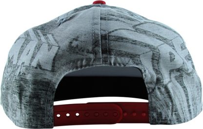 Superman Sketch Gray Red Bill Snapback Youth Hat - Image 3