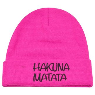 Lion King Hakuna Matata Hot Pink Cuff Beanie