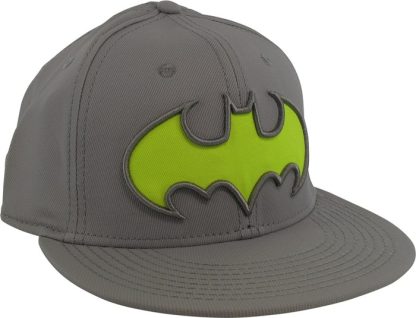 Batman Yellow Logo Gray Flex Fit Hat - Image 2