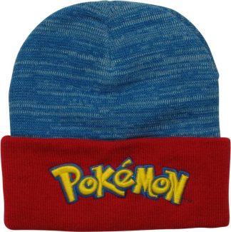 Pokemon Name Logo Blue Red Cuff Beanie