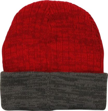 Flash Logo Gray Cuff Red Beanie - Image 2