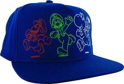 Super Mario Hero Outlines Blue Snapback Youth Hat - Image 2