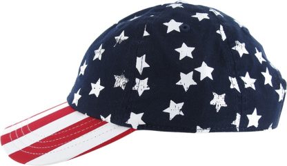 Flag Star Crown Stripe Bill Snapback Youth Hat - Image 2