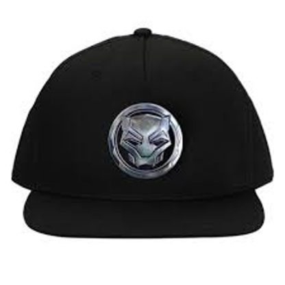 Black Panther Metalic Logo Yth Snap Hat
