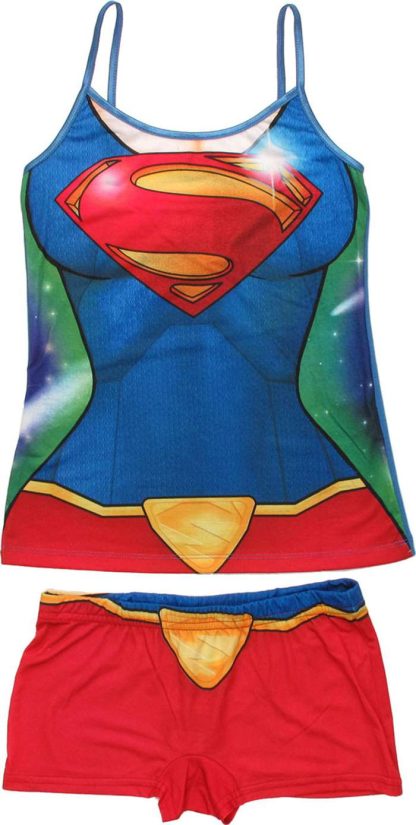 Supergirl Suit Cami and Shorts Junior Pajama Set - Image 2