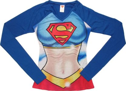 Supergirl Suit Long Sleeve Junior Pajama Set - Image 2