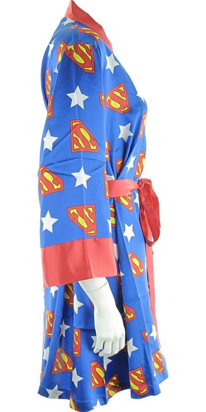 Superman All Over Logo Stars Satin Junior Robe - Image 2