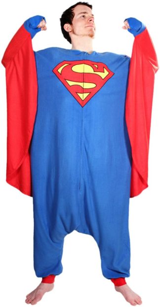 Superman Costume with Attached Cape Pajamas