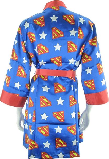 Superman All Over Logo Stars Satin Junior Robe - Image 3