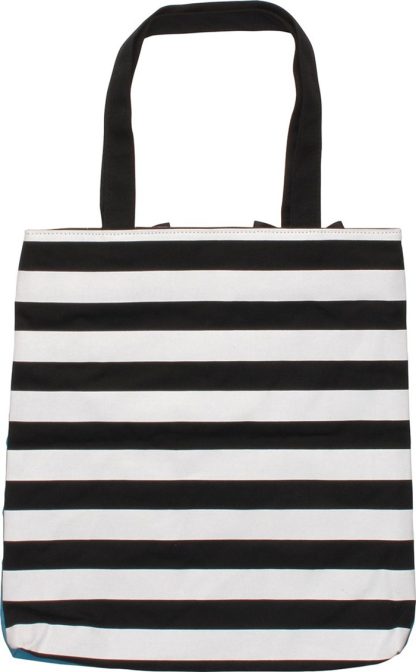Jaws Poster Striped Tote Bag - Image 2