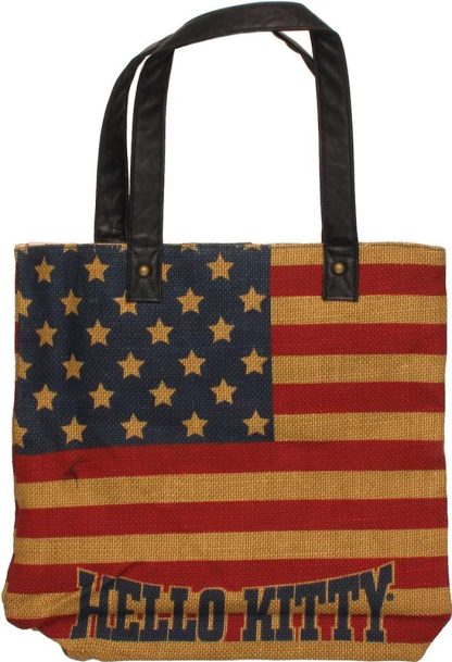 Hello Kitty Burlap Flag Tote Bag - Image 2