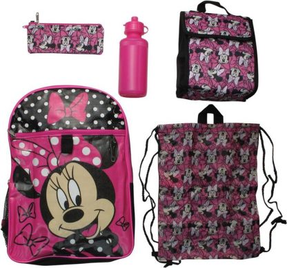 Minnie Mouse Faces Allover 5 Piece Backpack Set - Image 2