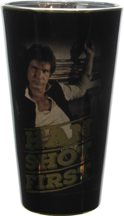 Star Wars Han Shot First Foiled Pint Glass